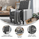 Light Gray |#| Pushback Recliner with Button Tufted Back in Light Gray LeatherSoft Upholstery