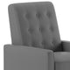 Light Gray |#| Pushback Recliner with Button Tufted Back in Light Gray LeatherSoft Upholstery