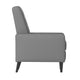 Light Gray |#| Pushback Recliner with Button Tufted Back in Light Gray LeatherSoft Upholstery