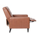 Cognac Brown |#| Pushback Recliner with Button Tufted Back in Cognac Brown LeatherSoft Upholstery