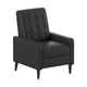 Black |#| Pushback Recliner with Button Tufted Back in Black LeatherSoft Upholstery