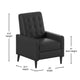 Black |#| Pushback Recliner with Button Tufted Back in Black LeatherSoft Upholstery