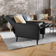 Black |#| Pushback Recliner with Button Tufted Back in Black LeatherSoft Upholstery