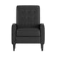 Black |#| Pushback Recliner with Button Tufted Back in Black LeatherSoft Upholstery