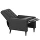 Black |#| Pushback Recliner with Button Tufted Back in Black LeatherSoft Upholstery