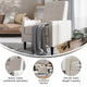Cream |#| Pushback Recliner with Button Tufted Back in Cream LeatherSoft Upholstery