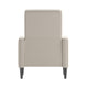 Cream |#| Pushback Recliner with Button Tufted Back in Cream LeatherSoft Upholstery