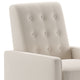 Cream |#| Pushback Recliner with Button Tufted Back in Cream LeatherSoft Upholstery