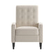 Cream |#| Pushback Recliner with Button Tufted Back in Cream LeatherSoft Upholstery