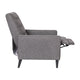 Gray |#| Pushback Recliner with Button Tufted Back in Gray Fabric Upholstery