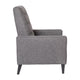 Gray |#| Pushback Recliner with Button Tufted Back in Gray Fabric Upholstery