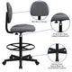 Gray |#| Gray Fabric Swivel Adjustable Drafting Chair - Home Office - Task Chair