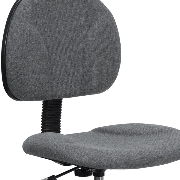 Gray |#| Gray Fabric Swivel Adjustable Drafting Chair - Home Office - Task Chair