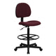 Burgundy |#| Burgundy Fabric Drafting Chair (Cylinders: 22.5inch-27inchH or 26inch-30.5inchH)