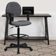 Gray |#| Gray Fabric Swivel Drafting Chair with Adjustable Height and Arms - Home Office