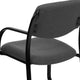 Gray |#| Gray Fabric Executive Side Reception Chair with Sled Base and Foam Padded Seat