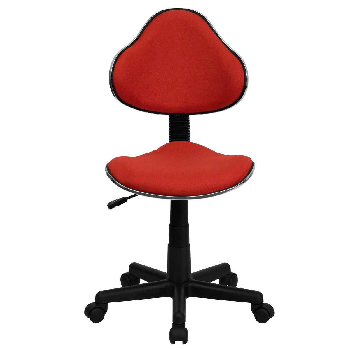 Red |#| Red Fabric Low Back Swivel Ergonomic Task Office Chair with Adjustable Height