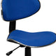 Blue |#| Blue Fabric Low Back Swivel Ergonomic Task Office Chair with Adjustable Height