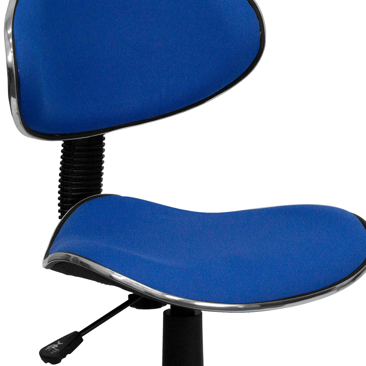 Blue |#| Blue Fabric Low Back Swivel Ergonomic Task Office Chair with Adjustable Height