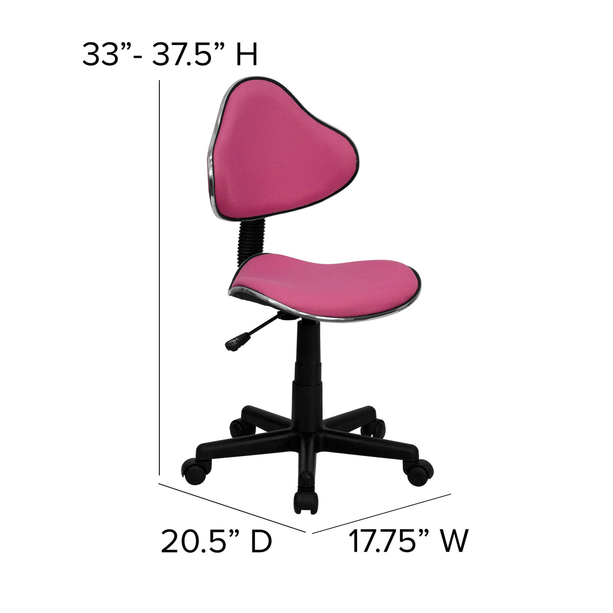 Pink |#| Pink Fabric Low Back Swivel Ergonomic Task Office Chair with Adjustable Height