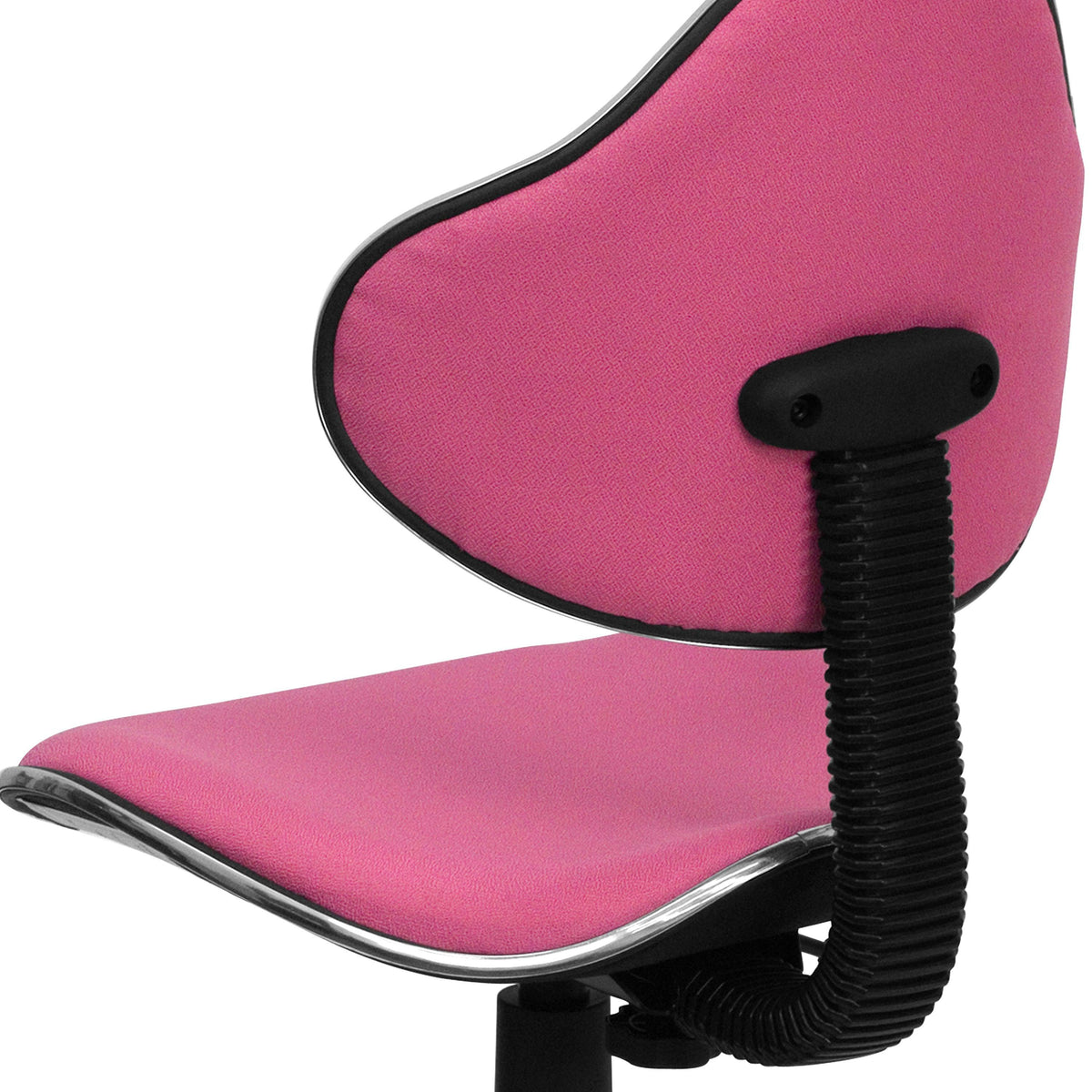 Pink |#| Pink Fabric Low Back Swivel Ergonomic Task Office Chair with Adjustable Height