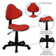 Red |#| Red Fabric Low Back Swivel Ergonomic Task Office Chair with Adjustable Height