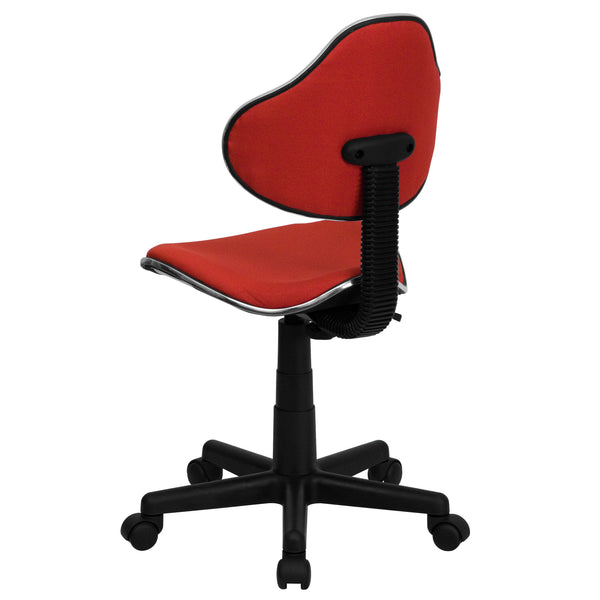 Red |#| Red Fabric Low Back Swivel Ergonomic Task Office Chair with Adjustable Height