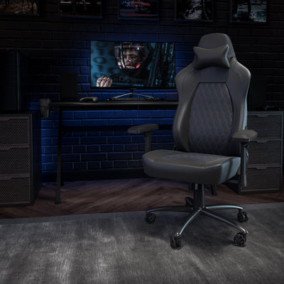 Falco Ergonomic High Back Adjustable Gaming Chair with 4D Armrests, Headrest Pillow, and Adjustable Lumbar Support - View 2