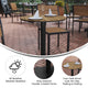 Natural |#| Commercial 24 Inch Round Faux Teak Outdoor Patio Dining Table - Natural/Gray