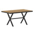 Finch Commercial Grade X-Frame Outdoor Dining Table 59" x 35.5" with Faux Teak Poly Slats and Metal Frame