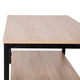 Contemporary Engineered Wood & Metal Coffee Table with Lower Shelf in Driftwood