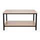 Contemporary Engineered Wood & Metal Coffee Table with Lower Shelf in Driftwood