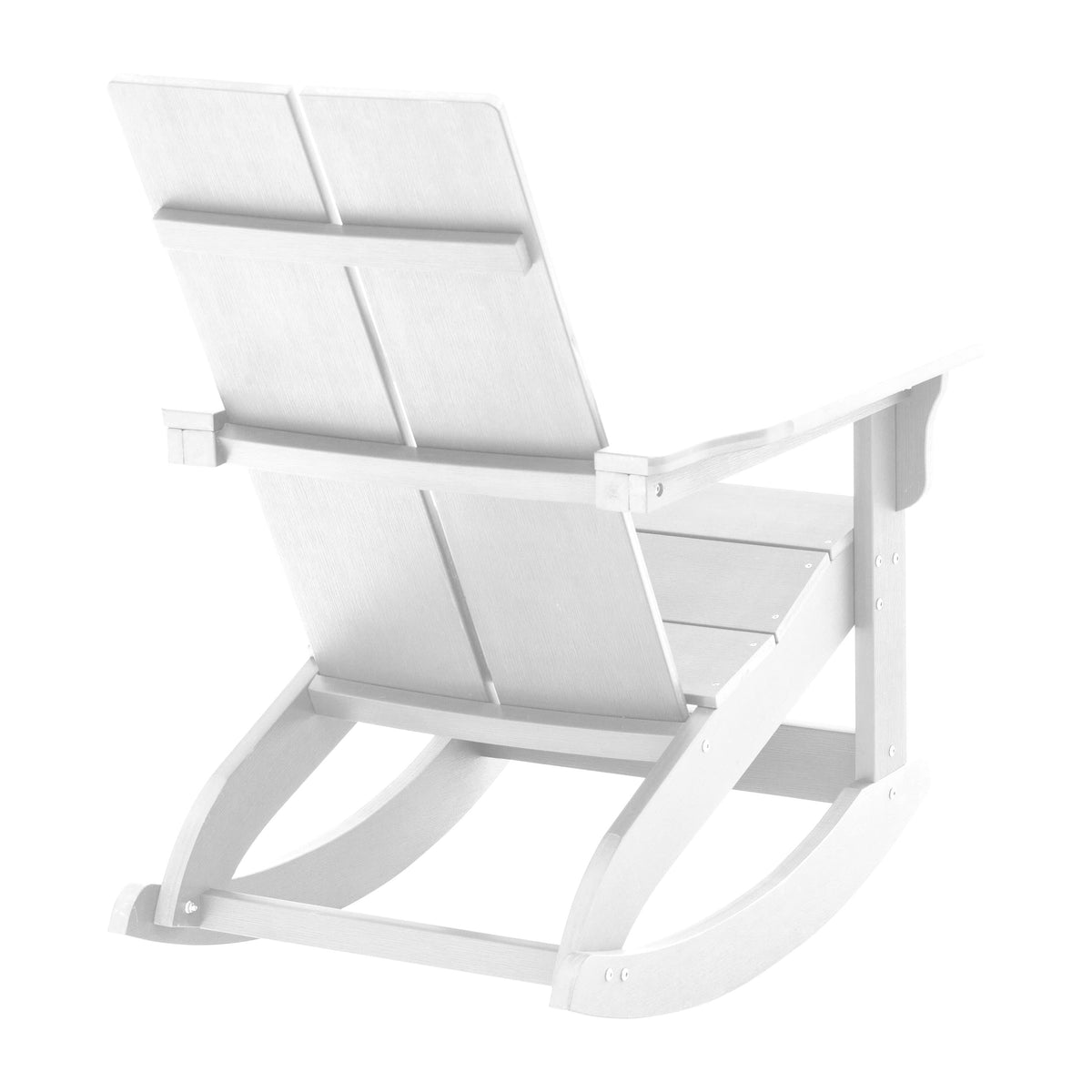 White |#| Indoor/Outdoor modern 2-Slat Adirondack Poly Resin Rockers in White - Set of 2