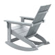 Gray |#| Indoor/Outdoor modern 2-Slat Adirondack Poly Resin Rockers in Gray - Set of 2