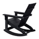 Black |#| Indoor/Outdoor modern 2-Slat Adirondack Poly Resin Rockers in Black - Set of 2