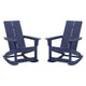 Navy |#| Indoor/Outdoor modern 2-Slat Adirondack Poly Resin Rockers in Navy - Set of 2