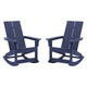 Navy |#| Indoor/Outdoor modern 2-Slat Adirondack Poly Resin Rockers in Navy - Set of 2