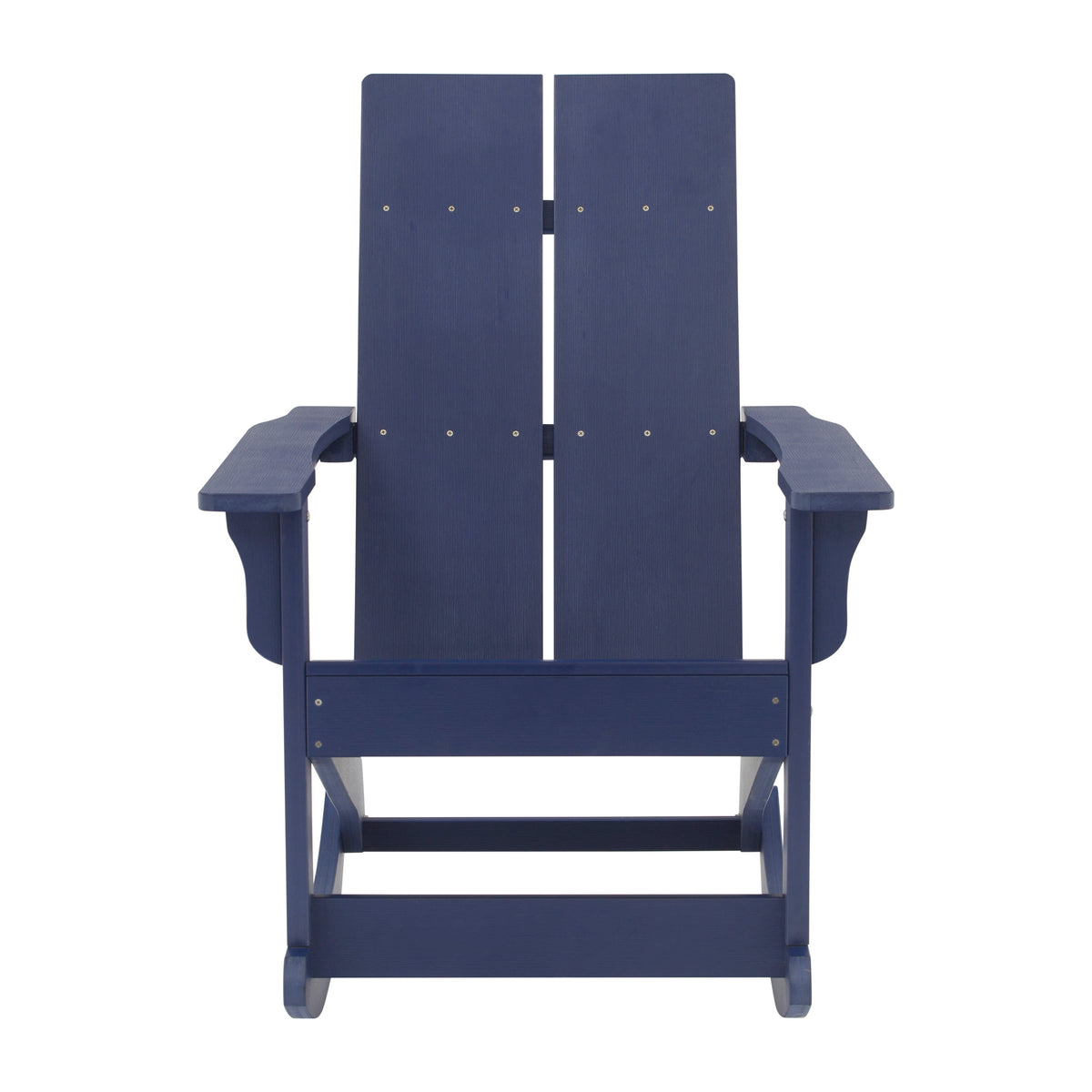 Navy |#| Indoor/Outdoor modern 2-Slat Adirondack Poly Resin Rockers in Navy - Set of 2