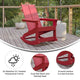 Red |#| Indoor/Outdoor modern 2-Slat Adirondack Poly Resin Rockers in Red - Set of 2
