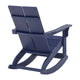 Navy |#| Modern 2-Slat Adirondack Poly Resin Rocking Chair for Indoor/Outdoor Use - Navy