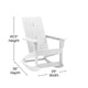 White |#| Modern 2-Slat Adirondack Poly Resin Rocking Chair for Indoor/Outdoor Use - White