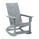 Gray |#| Modern 2-Slat Adirondack Poly Resin Rocking Chair for Indoor/Outdoor Use - Gray
