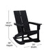Black |#| Modern 2-Slat Adirondack Poly Resin Rocking Chair for Indoor/Outdoor Use - Black
