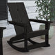 Black |#| Modern 2-Slat Adirondack Poly Resin Rocking Chair for Indoor/Outdoor Use - Black