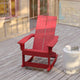 Red |#| Modern 2-Slat Adirondack Poly Resin Rocking Chair for Indoor/Outdoor Use - Red