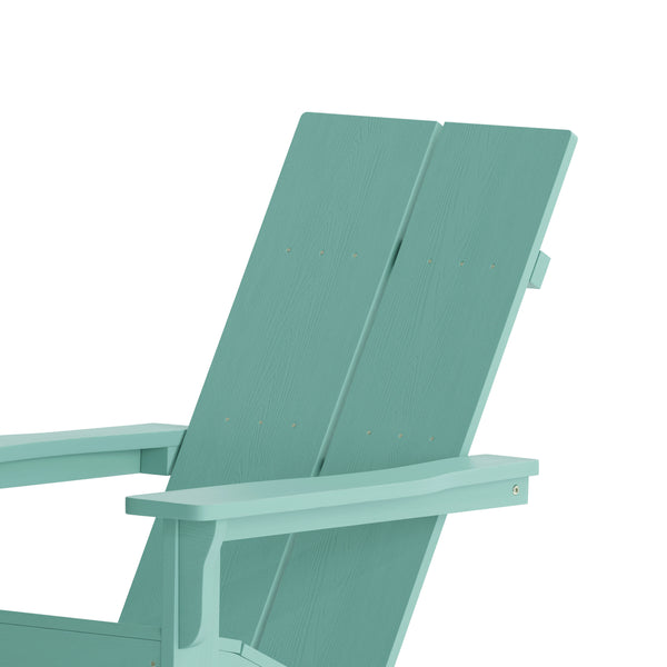 Sea Foam |#| Modern 2-Slat Adirondack Poly Resin Rocking Chair - Indoor/Outdoor Use-Sea Foam