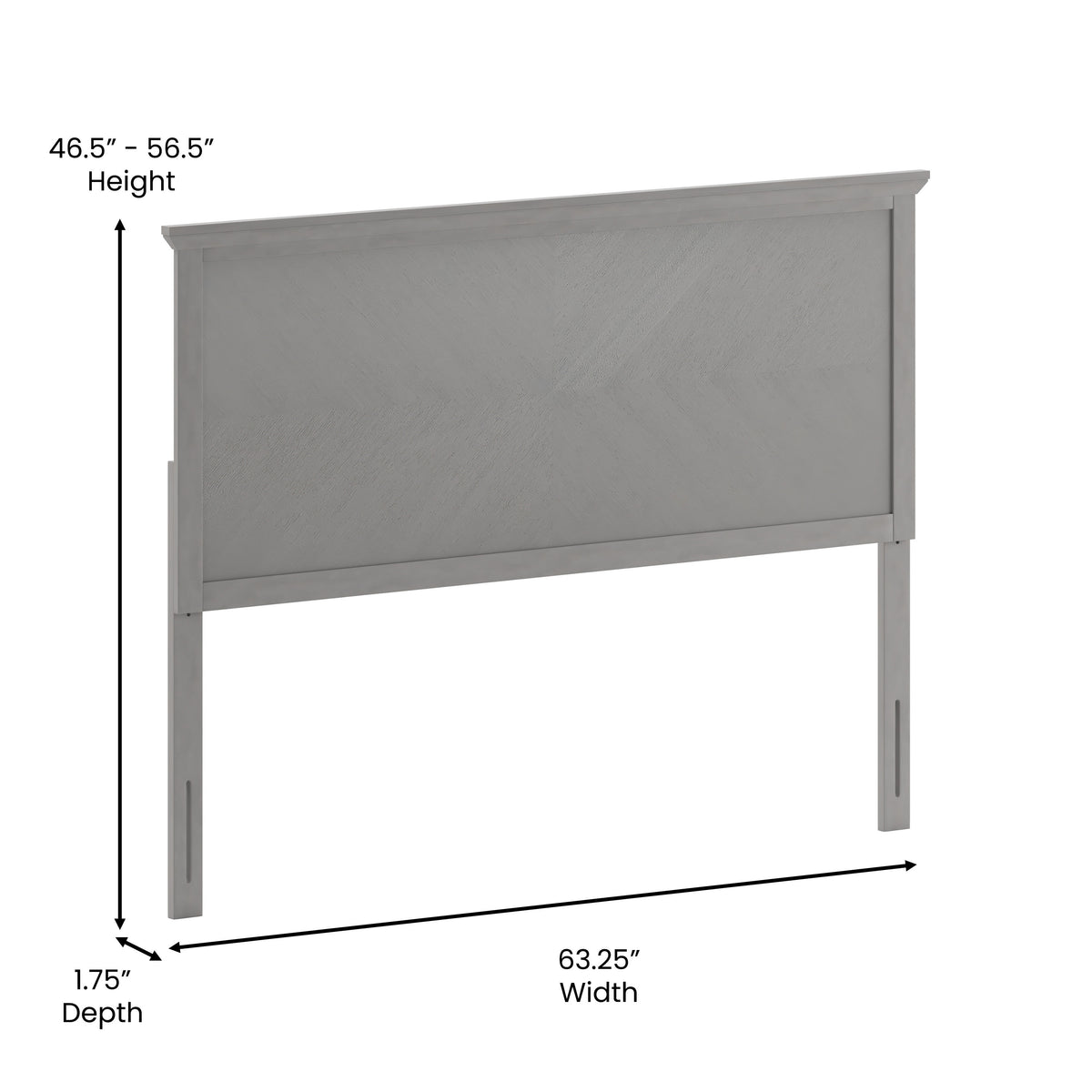 Gray Wash,Queen |#| Contemporary Queen Size Herring Bone Wooden Headboard Only in Gray Wash