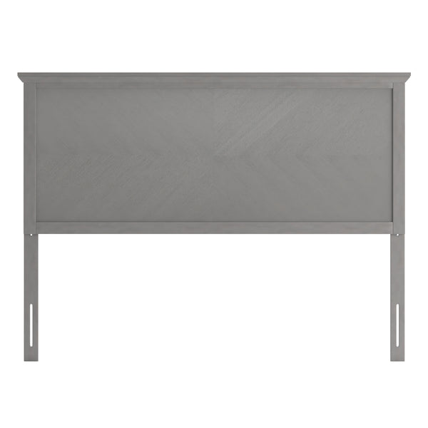 Gray Wash,Queen |#| Contemporary Queen Size Herring Bone Wooden Headboard Only in Gray Wash