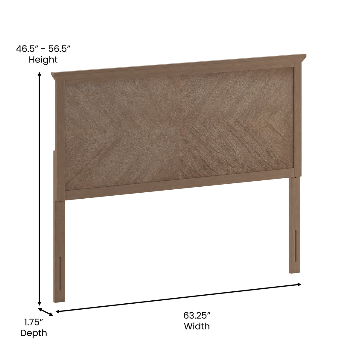 Light Brown,Queen |#| Contemporary Queen Size Herring Bone Wooden Headboard Only in Light Brown