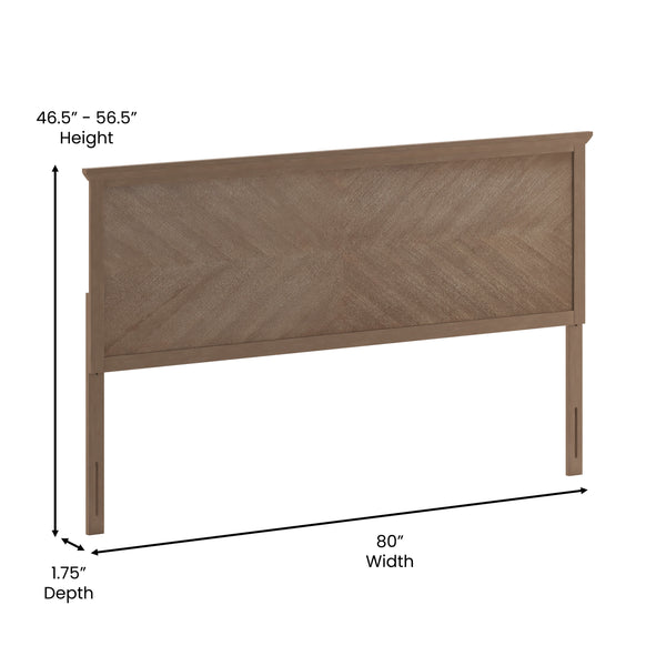 Light Brown,King |#| Contemporary King Size Herring Bone Wooden Headboard Only in Light Brown